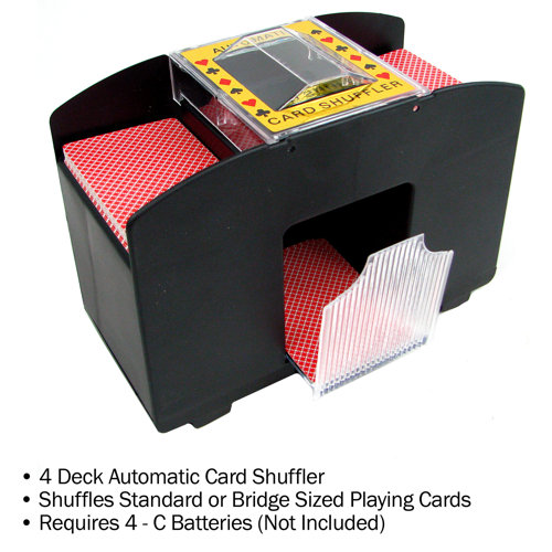 Trademark Global Automatic Four Deck Playing Card Shuffler & Reviews